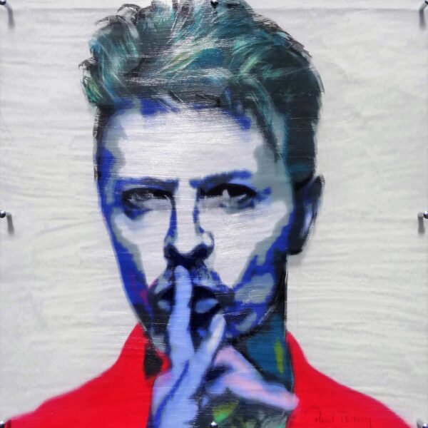 PAUL THEIRRY, David Bowie, 2017, MT auf Leinwand, Acrylglas, 90 x 90 cm - Galerie Hegemann
