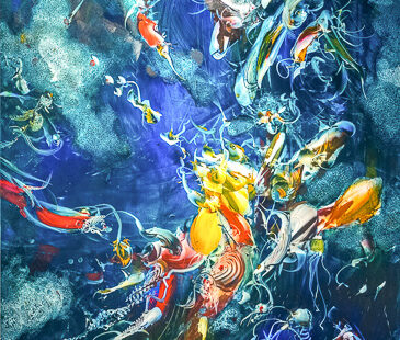 GERHARD NEUMAIER Im Wasserpapalst wo die Sonne scheint, 2019, Öl auf Simopor, 100 x 100 cm - Galerie Hegemann
